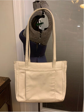 Women's Derek Alexander Cream Leather Tote Bag One Size